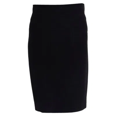 Pre-owned Chanel Blacke Wool Pencil Skirt 38 S