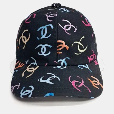 Pre-owned Chanel Black/multicolor Cotton Cap