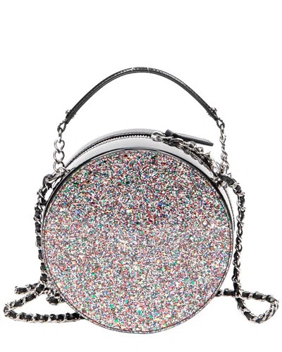 Pre-owned Chanel Black/multicolor Glitter Patent Leather Cc Round Glitter Chain  Crossbody