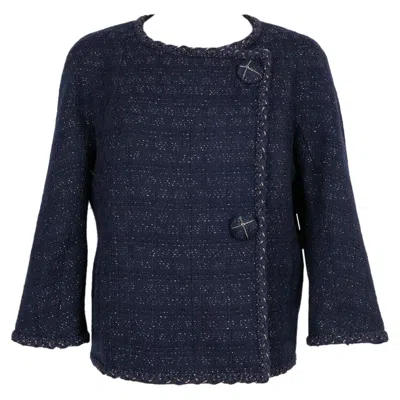 Pre-owned Chanel Blended Wool Jacket With A Silk Lining, 2007 In Black