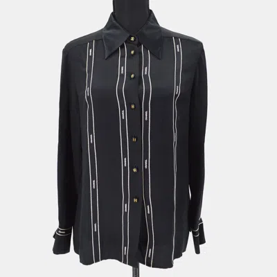 Pre-owned Chanel Blouse Shirt Black 94a #40