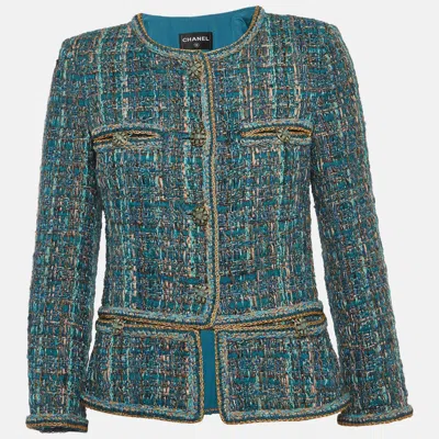 Pre-owned Chanel Blue 2019 Pre-fall Tweed Jacket S