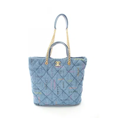 Pre-owned Chanel Blue Blue Tote Bag () In Multi