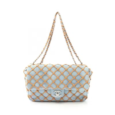 Pre-owned Chanel Blue Brown Denim Shoulder Bag () In Multi
