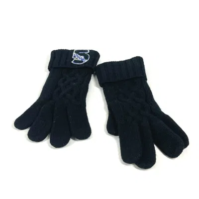 Pre-owned Chanel Blue Cashmere Short Gloves () In Black