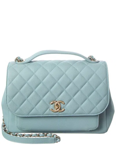 Pre-owned Chanel Blue Caviar Quilted Leather Large Business Affinity Flap (authentic  Pre-loved)