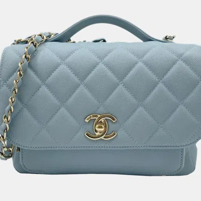 Pre-owned Chanel Blue Champagne Caviar Skin Matelasse Affinity Handbag