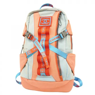 Pre-owned Chanel Blue Color Nylon Backpack () In Multi