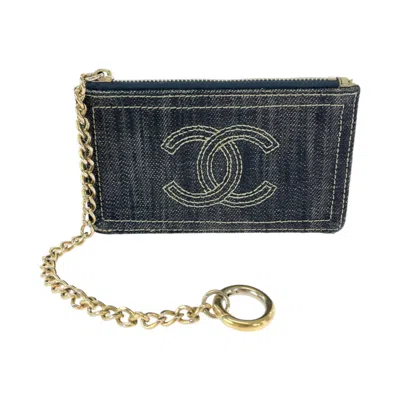 Pre-owned Chanel Blue Denim Coin Purse/coin Case ()
