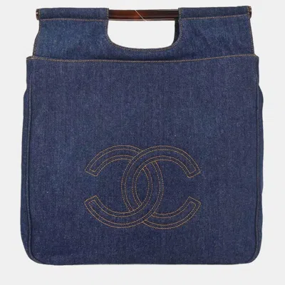 Pre-owned Chanel Blue Denim Handbag