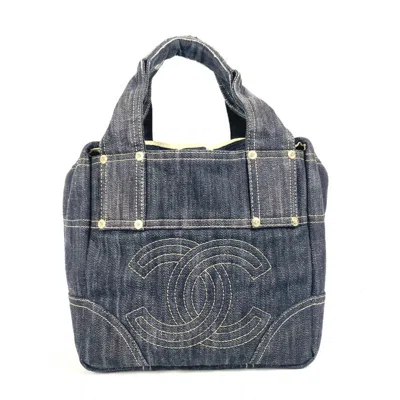 Pre-owned Chanel Blue Denim Handbag Tote Bag ()