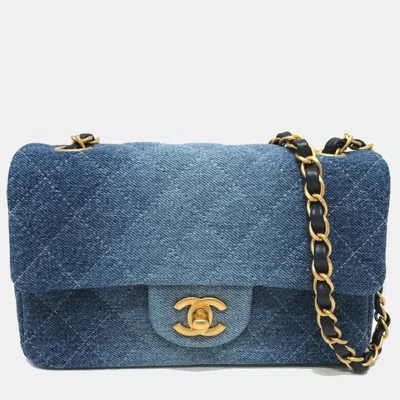 Pre-owned Chanel Blue Denim Matelasse Gradient Shoulder Bag
