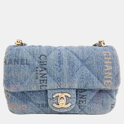 Pre-owned Chanel Blue Denim Shoulder Bag
