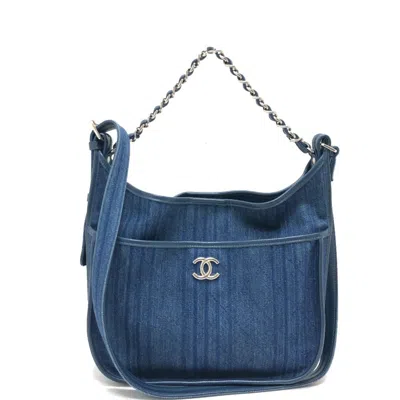 Pre-owned Chanel Blue Denim Shoulder Bag ()