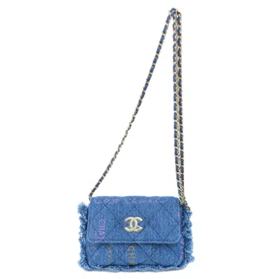 Pre-owned Chanel Blue Denim Shoulder Bag ()