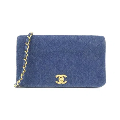 Pre-owned Chanel Blue Denim Shoulder Bag ()