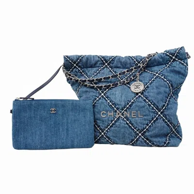 Pre-owned Chanel Blue Denim Shoulder Bag ()
