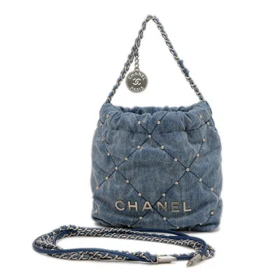 Pre-owned Chanel Blue Denim Shoulder Bag ()