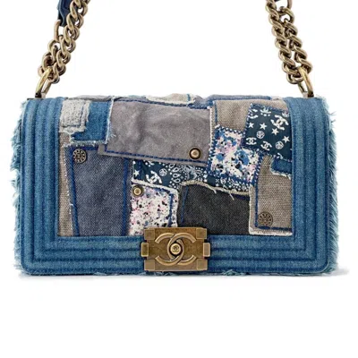 Pre-owned Chanel Blue Denim Shoulder Bag ()