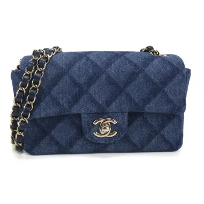 Pre-owned Chanel Blue Denim Shoulder Bag ()