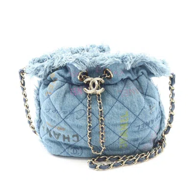 Pre-owned Chanel Blue Denim Shoulder Bag ()