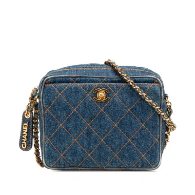 Pre-owned Chanel Blue Denim Shoulder Bag ()
