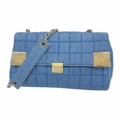 Pre-owned Chanel Blue Denim Shoulder Bag ()
