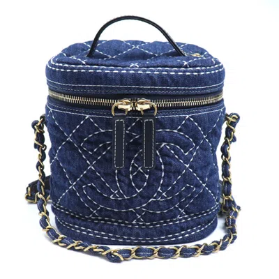 Pre-owned Chanel Blue Denim Shoulder Bag Vanity Bag ()