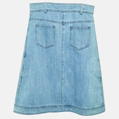 Pre-owned Chanel Blue Denim Strapless Mini Dress M