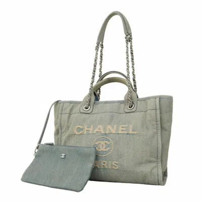 Pre-owned Chanel Blue Denim Tote Bag ()