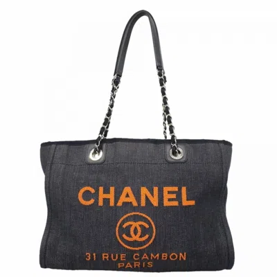 Pre-owned Chanel Blue Denim Tote Bag ()