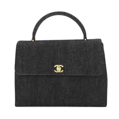 Pre-owned Chanel Blue Handbag () In Black