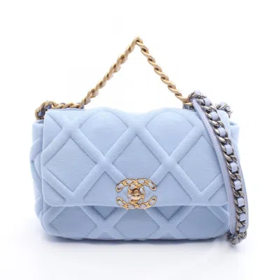 Pre-owned Chanel Blue Jersey Shoulder Bag ()