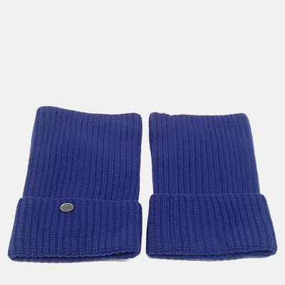 Pre-owned Chanel Blue Knit Leg Warmers In Brown
