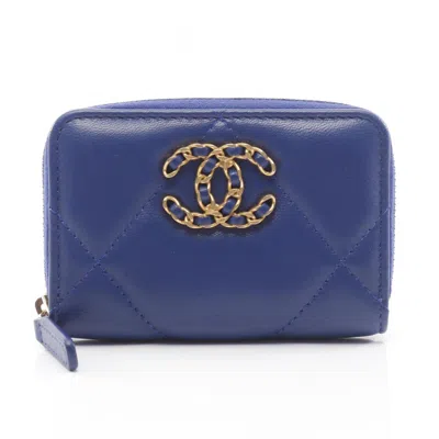 Pre-owned Chanel Blue Leather Coin Purse/coin Case ()