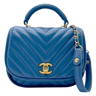 Pre-owned Chanel Blue Leather Handbag Shoulder Bag ()