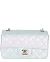 Chanel Blue Leather Iridescent Quilted Rectangular Mini Flap (authentic Pre-  Loved)