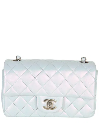 Chanel Blue Leather Iridescent Quilted Rectangular Mini Flap (authentic Pre-  Loved)
