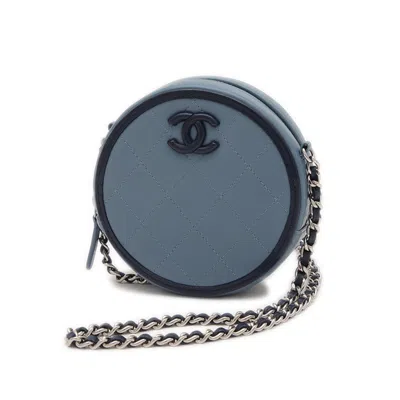 Pre-owned Chanel Blue Leather Pouch Shoulder Bag ()