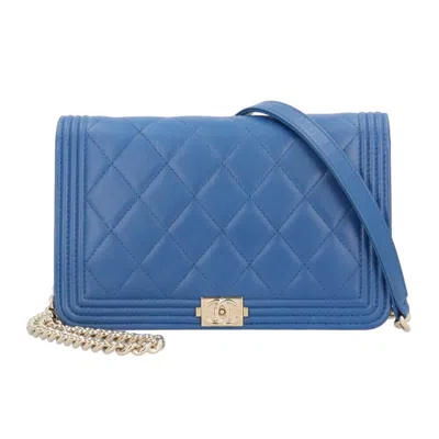 Pre-owned Chanel Blue Leather Shoulder Bag ()