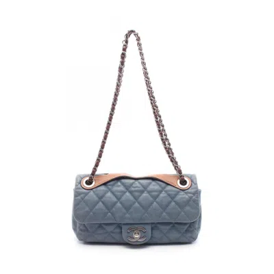 Pre-owned Chanel Blue Leather Shoulder Bag () In Multi