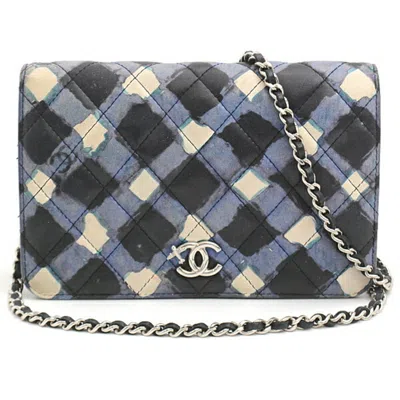 Pre-owned Chanel Blue Leather Shoulder Bag () In Multi