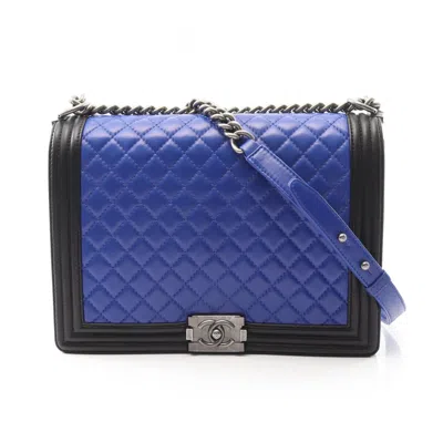 Pre-owned Chanel Blue Leather Shoulder Bag () In Multi