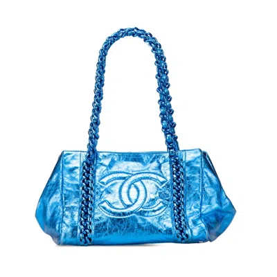 Pre-owned Chanel Blue Leather Tote Bag ()