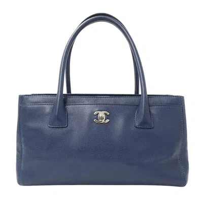 Pre-owned Chanel Blue Leather Tote Bag ()