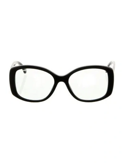 Pre-owned Chanel Blue Light Interlocking Cc Logo Eyeglasses In Black