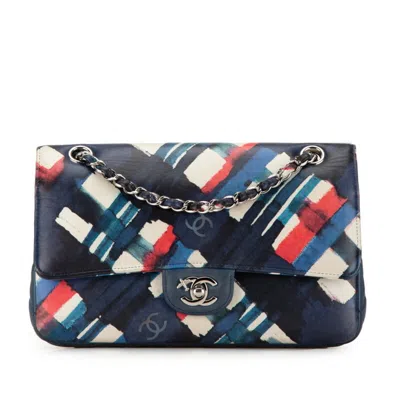 Pre-owned Chanel Blue Multi-color Leather Shoulder Bag () In Blue, Multi-color