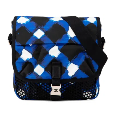 Pre-owned Chanel Blue Nylon Messenger Bag Shoulder Bag () In Multi
