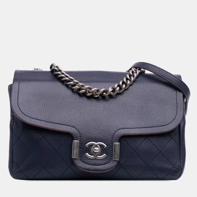 Pre-owned Chanel Blue Paris-greece Calfskin Archi Chic Flap Bag