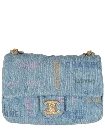 Pre-owned Chanel Blue Quilted Denim Small Mood Flap Bag (authentic Pre-loved)